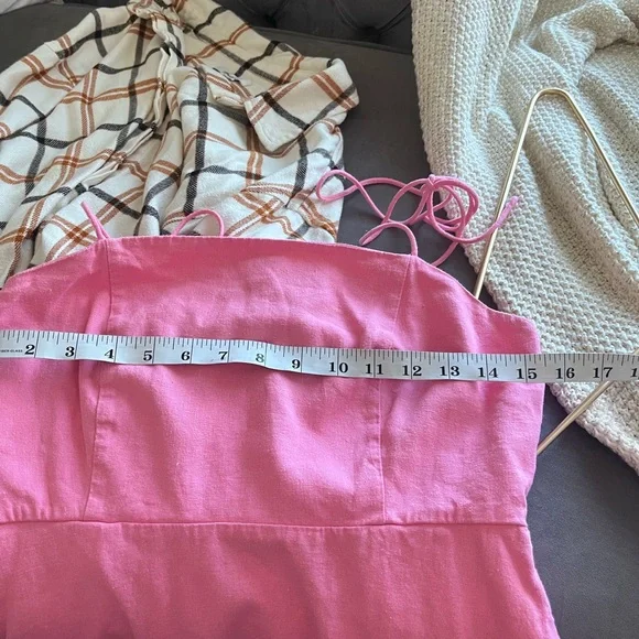Old Navy Vibrant Pink romantic summer linen feminine mini dress size M - Picture 7 of 9